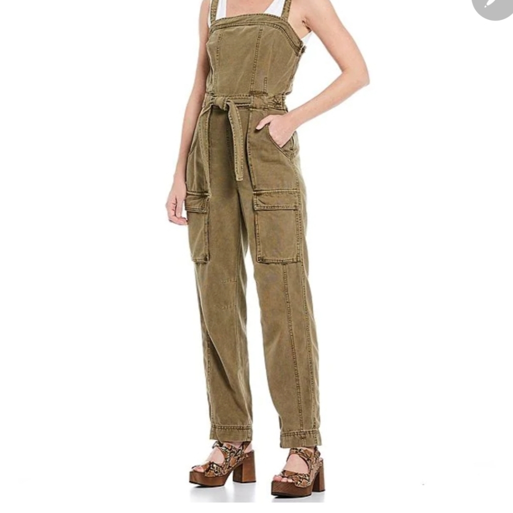 Free People Go West Utility Tie Waist Jumpsuit